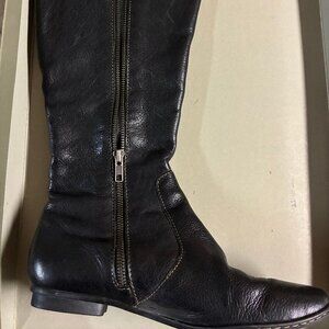 Born Black Leather Heeled Boots